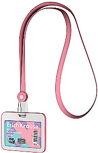 Horizontaler Badge mit Silikonband, rosa