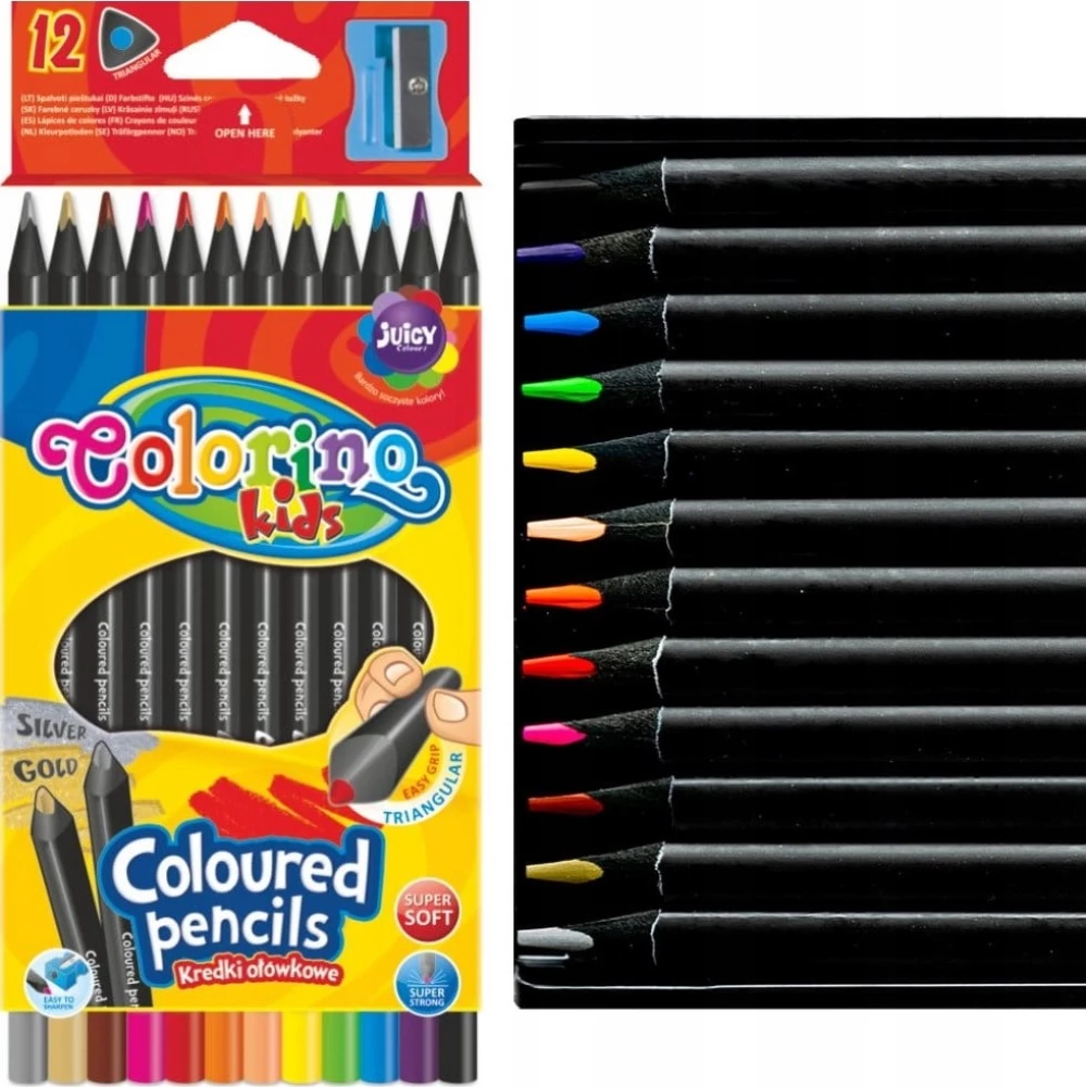 Цветные карандаши с точилкой - Kids, 12 цветов