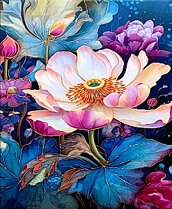 Numbered Painting 40x50 cm - Blooming Lotus, LED Backlight