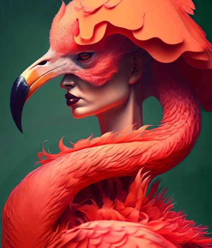 Obraz na numerach 40x50 cm - Flamingo Body Art
