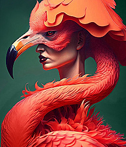 Paint by Numbers 40x50 cm - Flamingo Body Art