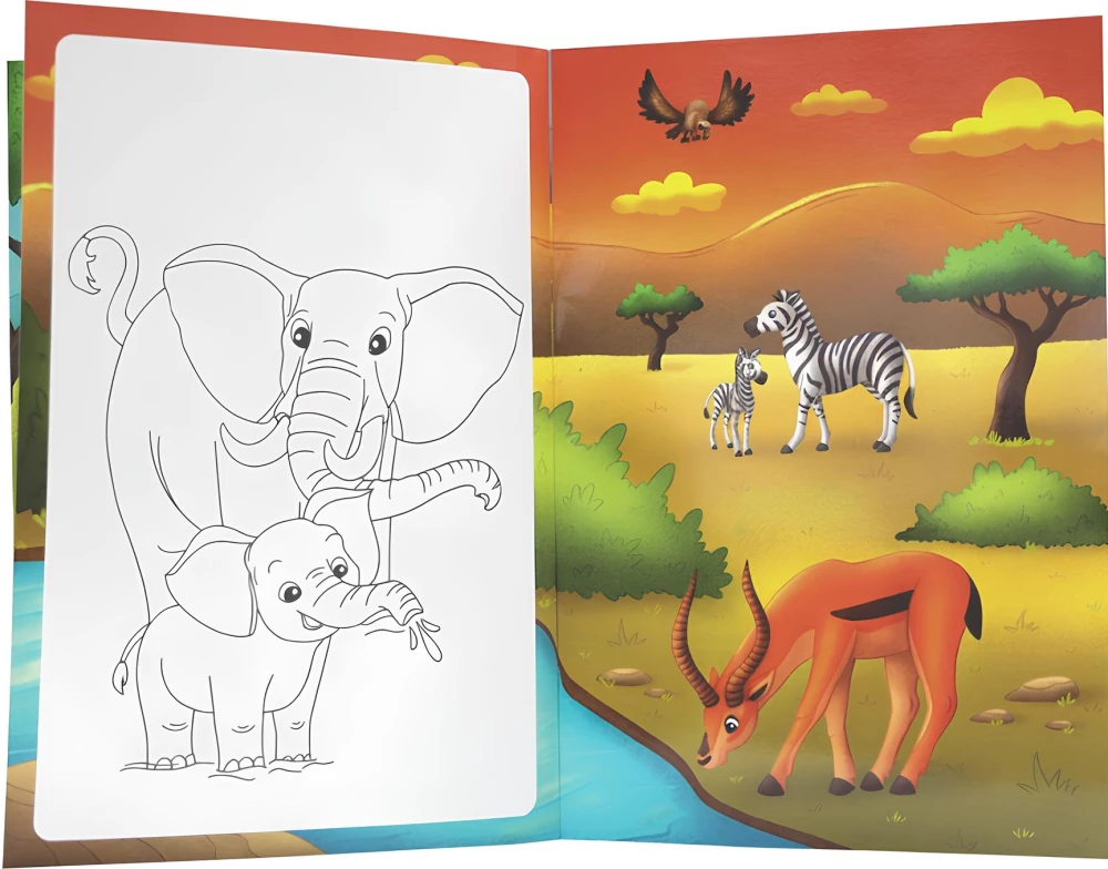 Wilde Tiere. Wiederverwendbares Wasser-Malbuch