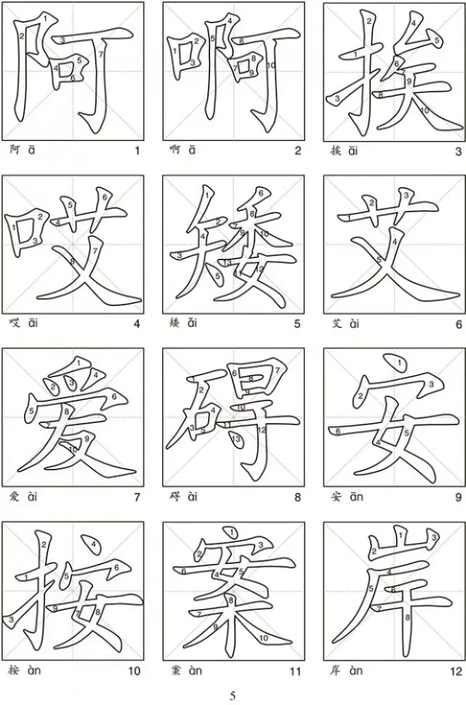 Chinesische Schriftzeichen auf Karten
