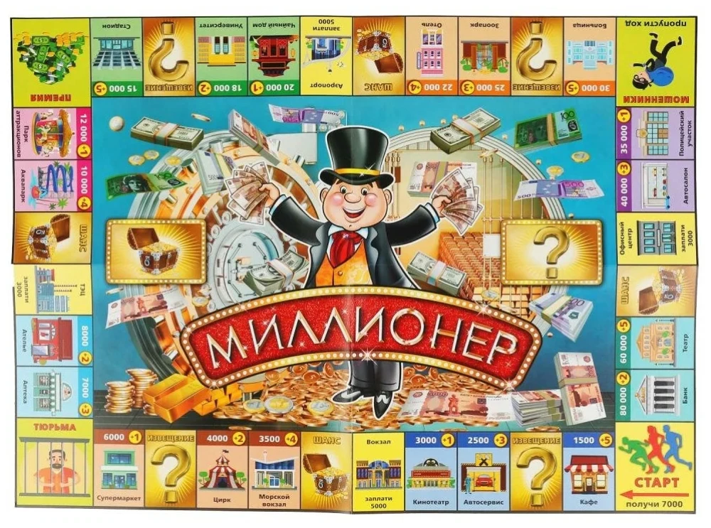 Настольная бизнес-игра - Миллионер. С монетами