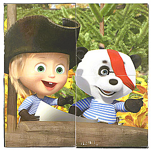 Mascha und der Bär. Set aus 4 Würfeln