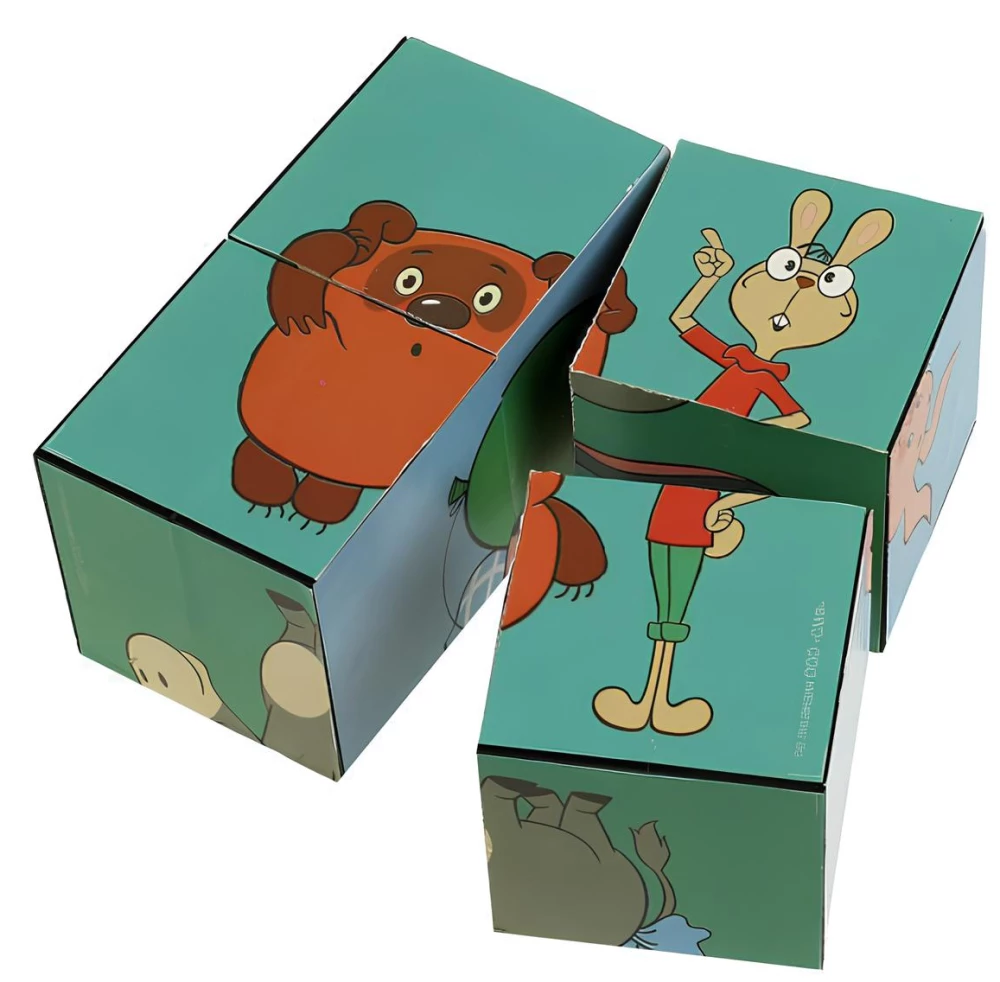 Winnie Puuh. Set aus 4 Würfeln