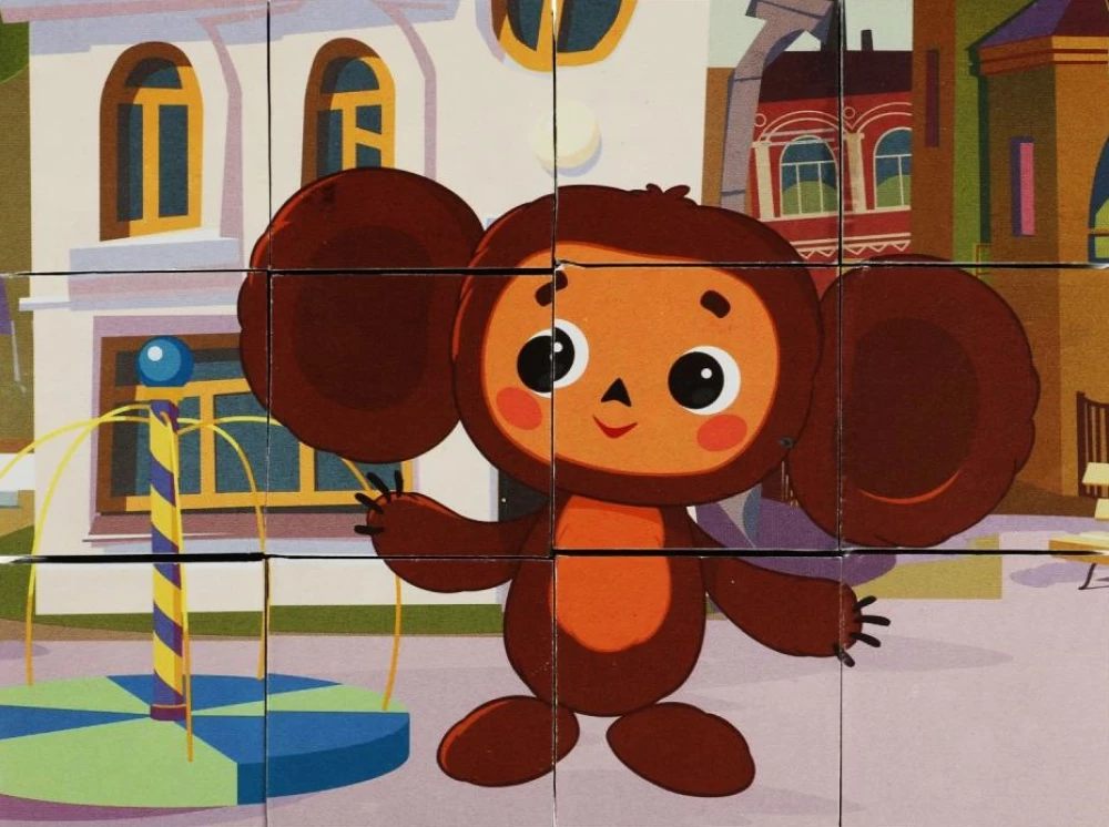 Tschiburashka. Set aus 12 Würfeln