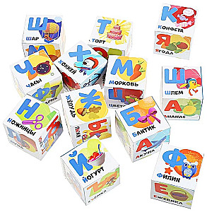 Mi-Mi-Mischki. Set aus 12 Würfeln. Alphabet