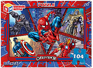 Puzzle - Superbohaterowie, 104 elementy
