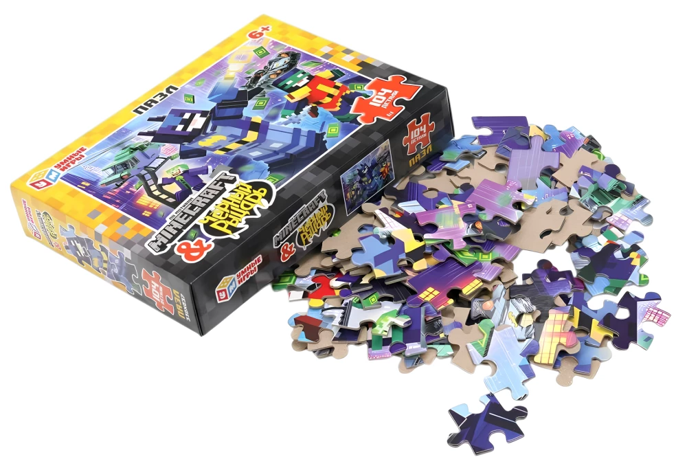 Puzzle - Inspiriert von Minecraft & Schwarzer Ritter, 104 Teile
