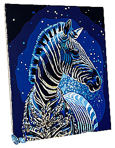 Painting by numbers with crystals 40x50 cm - Mythical zebra