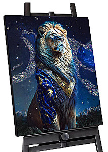 Numbrite joonistus kristallidega 40x50 cm - Lõvide kuningas