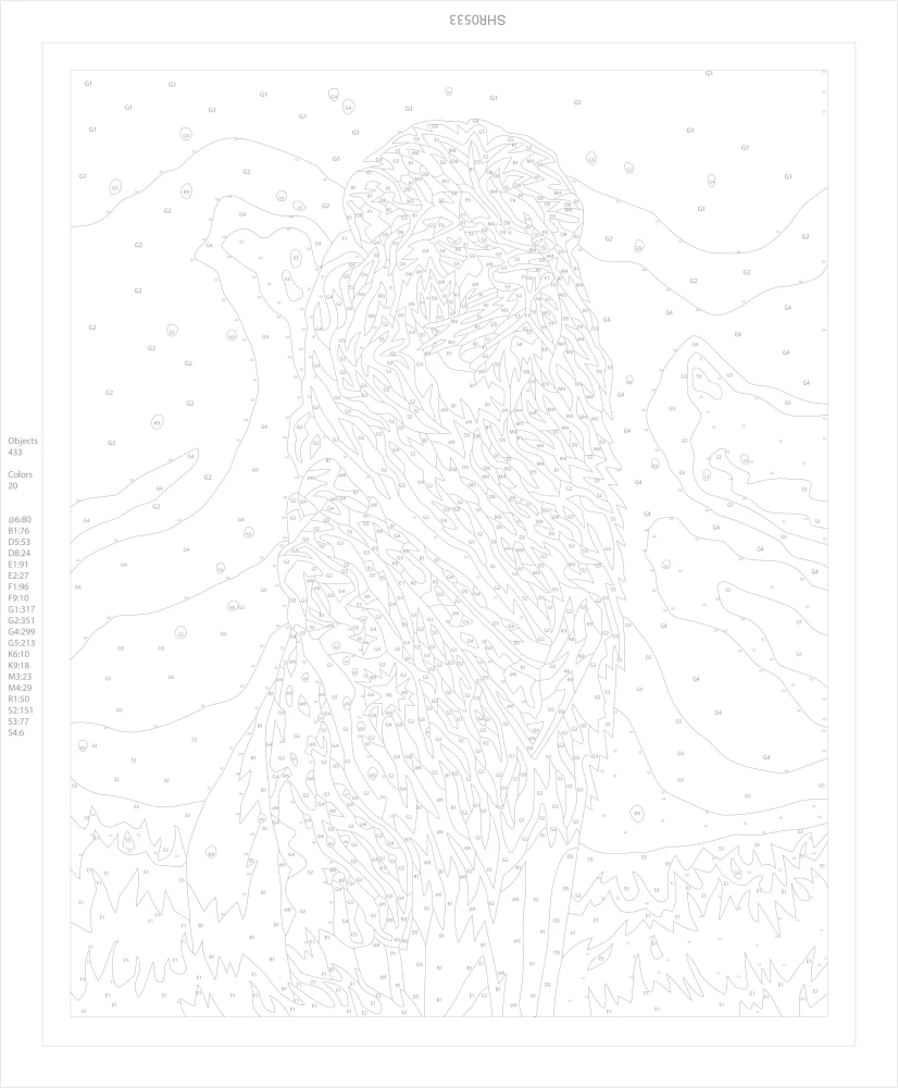 Numbrite joonistus kristallidega 40x50 cm - Lõvide kuningas
