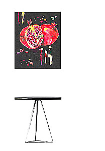 Number Painting with Gold Leaf 40x50 cm - Black Canvas Juicy Pomegranate