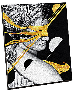 Numbered Painting with Gold Leaf 40x50 cm - Black Canvas Art