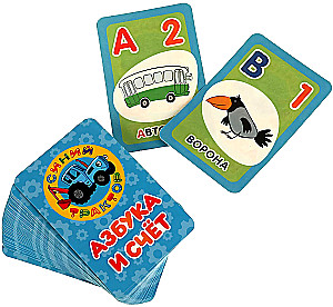 Interaktive Gesellschaftsspiel - Blauer Traktor. Alphabet und Zählen
