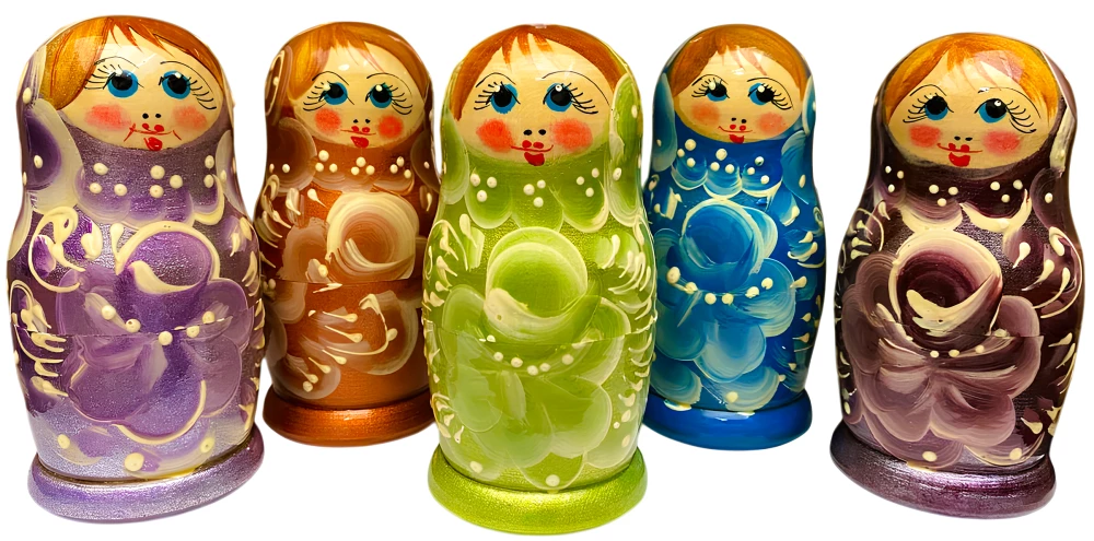 Matryoshka - Bajorė Vjatkė, 5 lėlių, asortimente