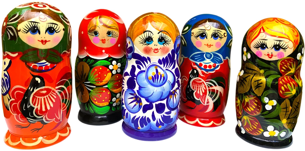 Matryoshka - Bajorė Vjatkė, 5 lėlių, asortimente