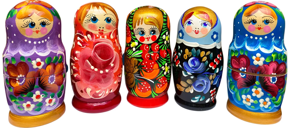 Matryoshka - Bajorė Vjatkė, 5 lėlių, asortimente