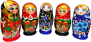 Matryoshka - Bajorė Vjatkė, 5 lėlių, asortimente