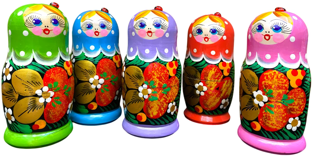 Matryoshka - Bajorė Vjatkė, 5 lėlių, asortimente