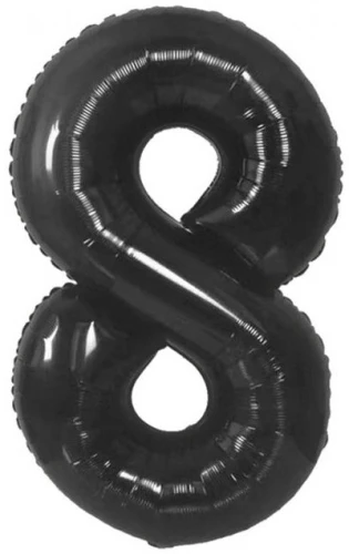 Fooliumballoon-number 8, matt must, 85 cm