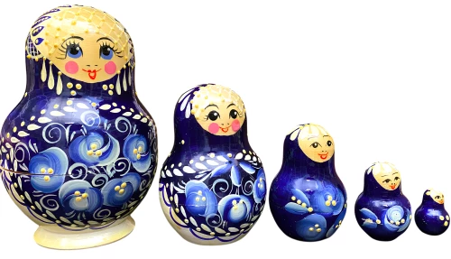Matrjoška - Bojarina Vjatka. Puzata, 5 leļļu, dažādībā