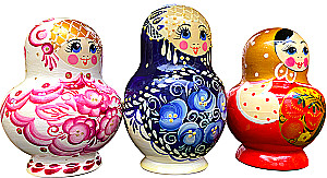 Matryoshka - Boyarynya Vyatskaya. Bulbous, 5 dolls, assorted