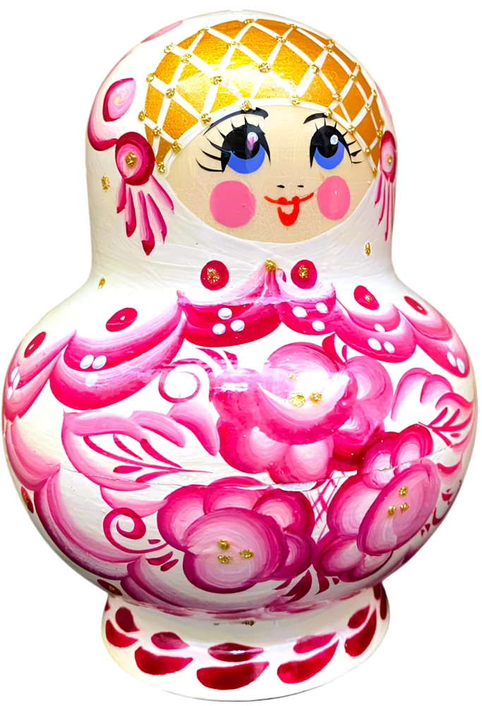 Matryoshka - Boyarynya Vyatskaya. Bulbous, 5 dolls, assorted