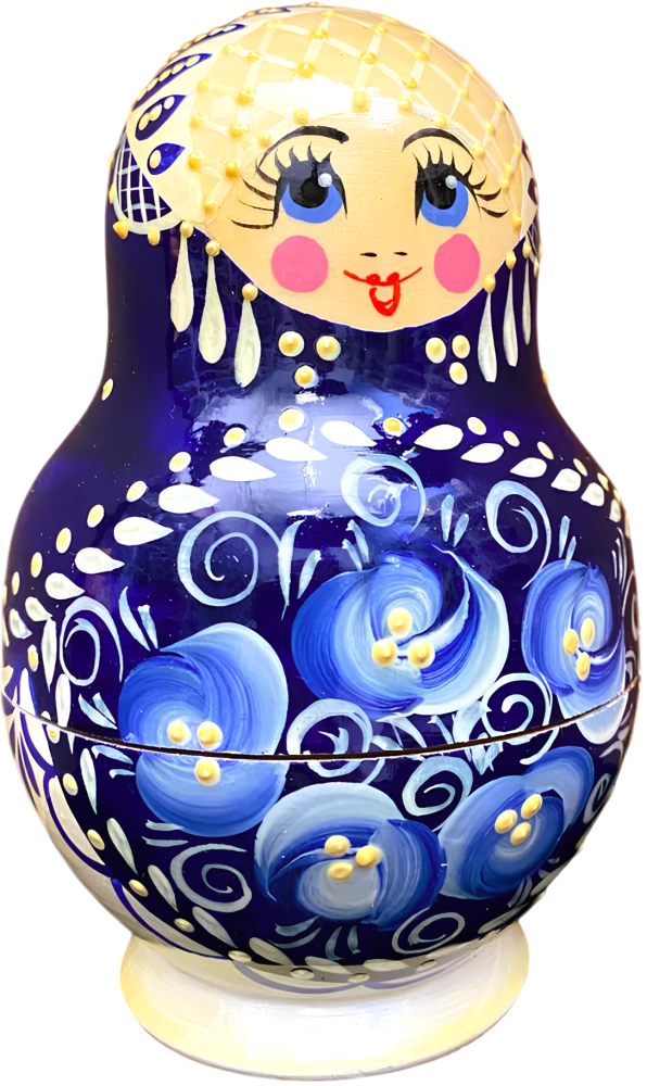 Matryoshka - Boyarynya Vyatskaya. Bulbous, 5 dolls, assorted