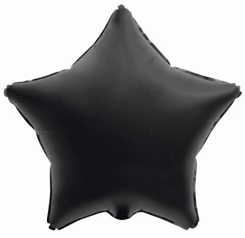 Balon foliowy - Gwiazda, matowa czerń, 19"