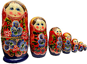 Matrioška - Viatskio gėlė, 7 lėlytė, asortimente