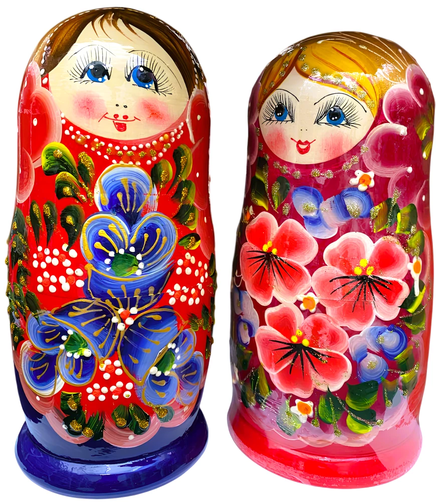 Matrioška - Viatskio gėlė, 7 lėlytė, asortimente