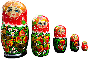 Matryoshka - Vyatskaja Kūdesnica, 5 dalių, asortimente