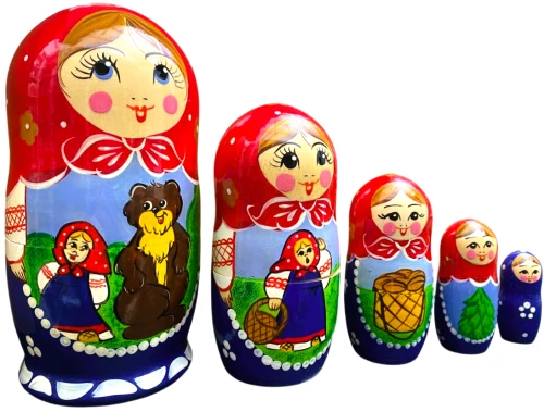 Matrička - Bojarīna Vjatkā. Maša un Lācis, 5 priekšmetu