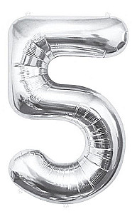 Fooliumballoon-number 5, hõbedane, 85 cm