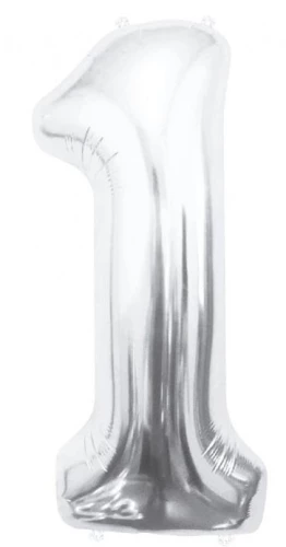 Fooliumkuul-nummer 1, hõbedane, 85 cm
