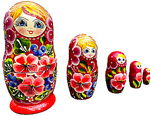 Matrioshka - Raudonoji Karalienė, 5 dalių, įvairūs pasirinkimai