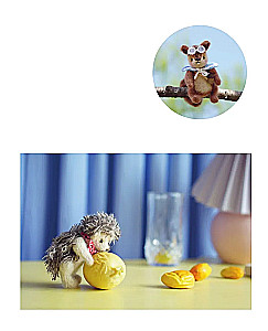 Gelenkspielzeuge auf Stricknadeln. Weich, flauschig, beweglich