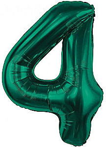Balon Folowany Cyfra 4, zielony, 85 cm