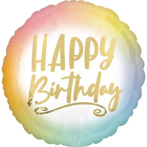 Фольгированный шар - Happy Birthday Ombre, 46 см