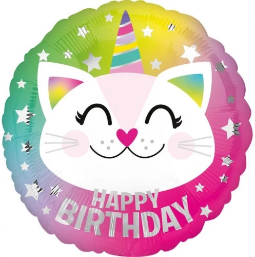 Фольгированный шар - Birthday Caticorn