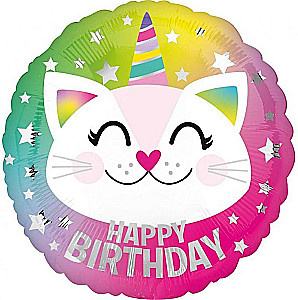 Фольгированный шар - Birthday Caticorn
