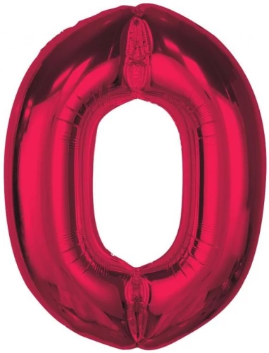 Фольгированный шар-цифра 0, красная, 92 см
