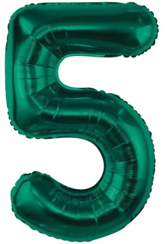 Фольгированный шар-цифра 5, зелёный, 85 см