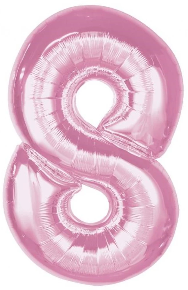 Balon foliowy w kształcie cyfry 8, różowy, 92 cm