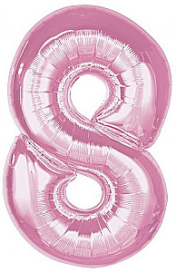 Balon foliowy w kształcie cyfry 8, różowy, 92 cm