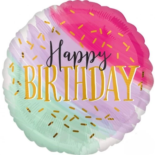 Folijas balons - Happy Birthday Water Color, 46 cm