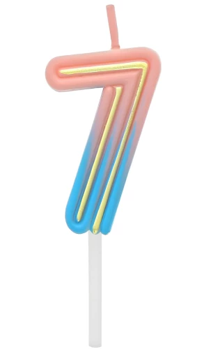 Świeca na tort - 7, neon