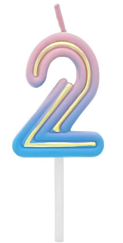 Świeca na tort - 2, neon